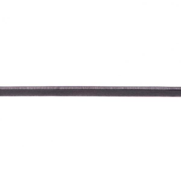 elastisches Glanz-Paspelband Dunkelgrau